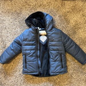 Hunter Kids Hooded Puffer Jacket in Navy